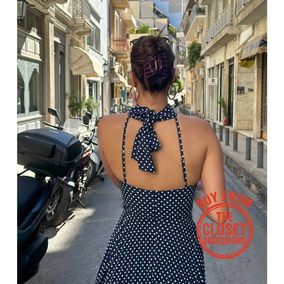 ZARA BLOGGER FAVE!!! Belted Pleated Halter Midi Dress NWT 💙 - Picture 9 of 16